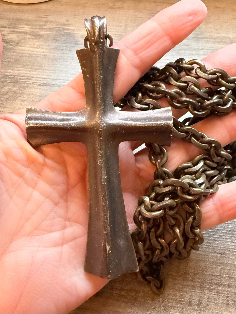 Vintage DKCo Donna Karan Runway Cross chain pendant #F37 - Picture 10 of 11
